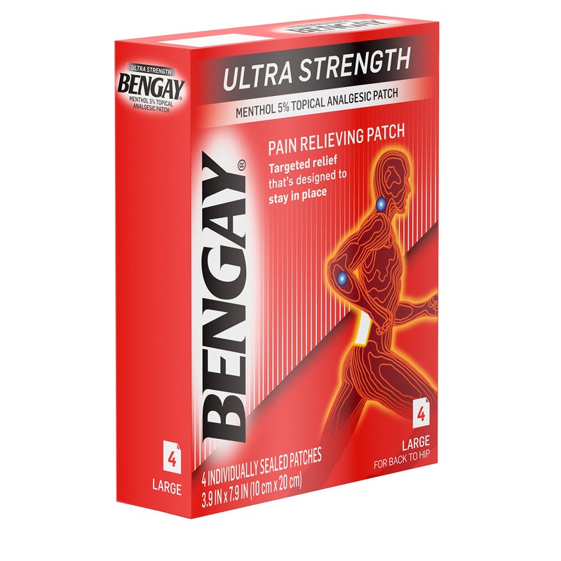 Bengay لصقات بنغاي للألم بقوة فائقة حجم كبير 4 كل (عبوة من 5) - Image 3